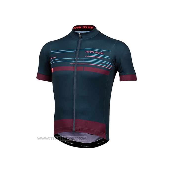 2021 Maillot Cyclisme Pearl Izumi Fonce Bleu Profond Rouge Manches Courtes et Cuissard